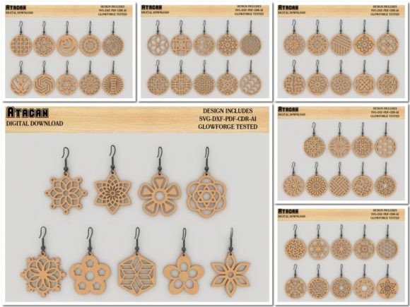 Download DIY Earrings Bundle Laser Cut Templates - Cut templates Collection