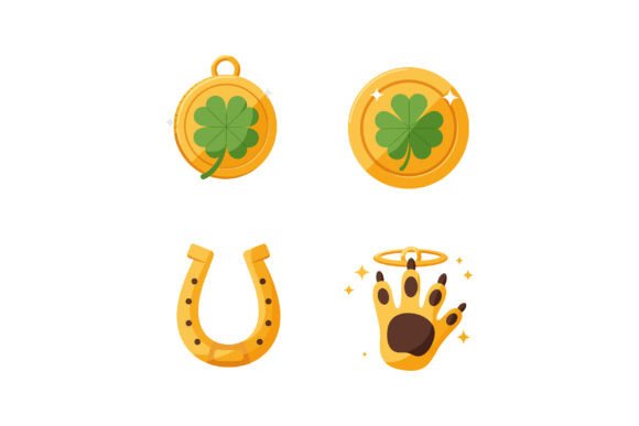 Download Lucky Four Leaf Clover Charms Horseshoe - Love Collection