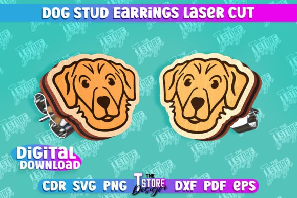 Download Dog Stud Earrings Laser Cut Templates - Cut templates Collection