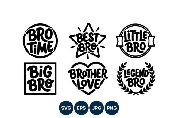 Download Brother Love Script Badges Black and - Love Collection