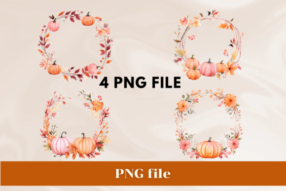 Download Watercolor Fall Autumn Pumpkin Wreath 2 - Wreath Collection