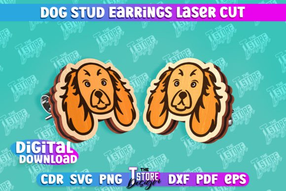 Download Dog Stud Earrings Laser Cut Templates - Cut templates Collection