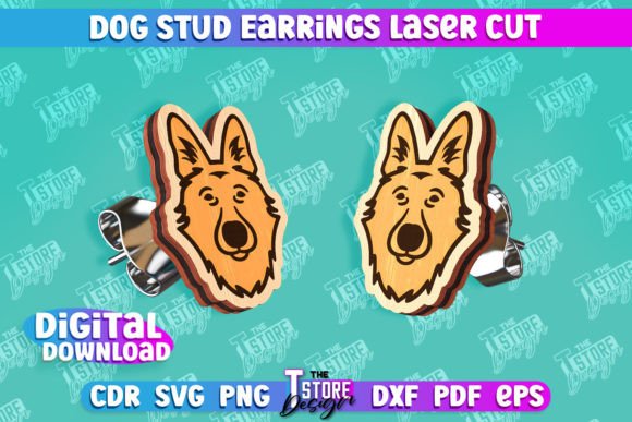 Download Dog Stud Earrings Laser Cut Templates - Cut templates Collection