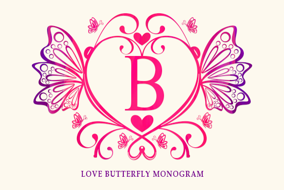 Download Love Butterfly Monogram - Love Collection
