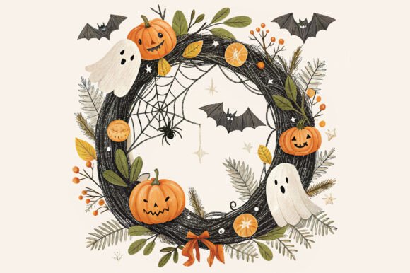 Download Pumpkin Wreath PNG Clipart - Wreath Collection