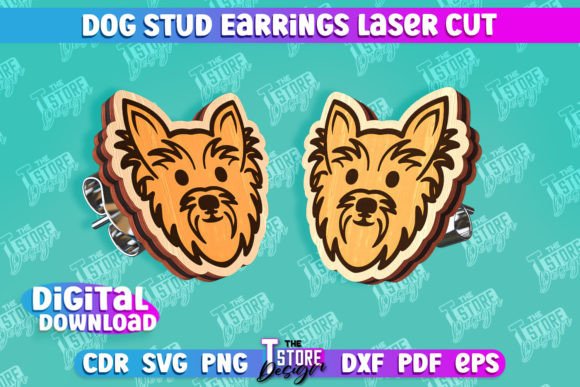 Download Dog Stud Earrings Laser Cut Templates - Cut templates Collection