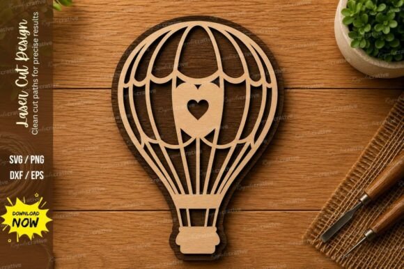 Download Hot Air Balloon SVG | Love Balloon Laser - Love Collection