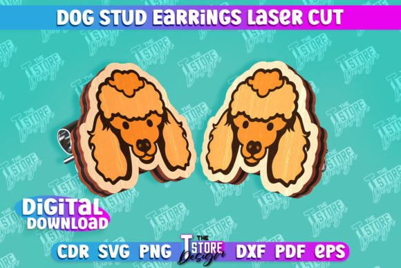 Download Dog Stud Earrings Laser Cut Templates - Cut templates Collection