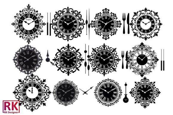 Download Elegant Decorative Wall Clock Svg Vecto - Wall clock svg Collection