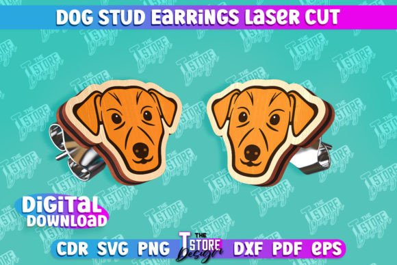 Download Dog Stud Earrings Laser Cut Templates - Cut templates Collection