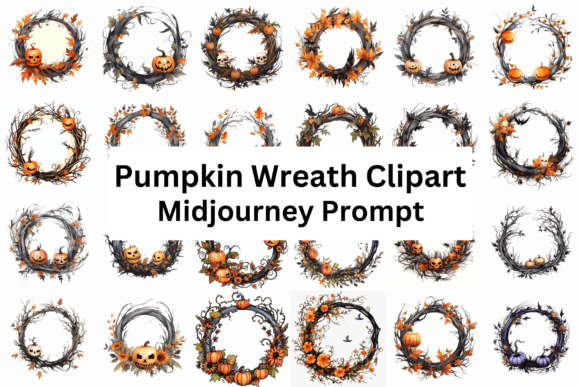 Download Pumpkin Wreath Clipart - Wreath Collection